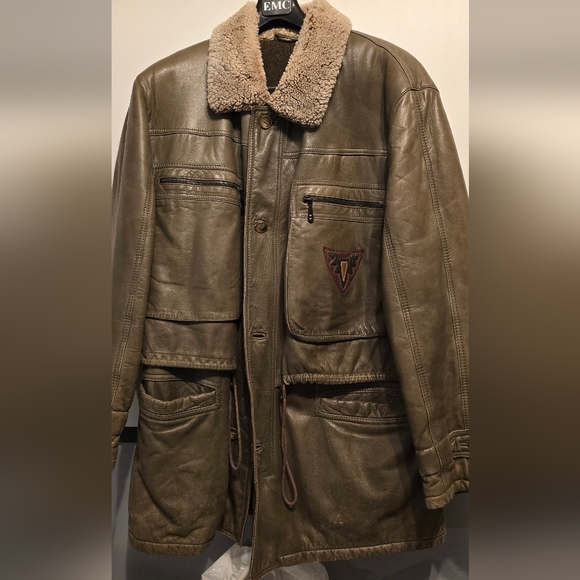 Vintage Mabrun Leather / Wool Coat made in Italy. - Picture 1 of 11